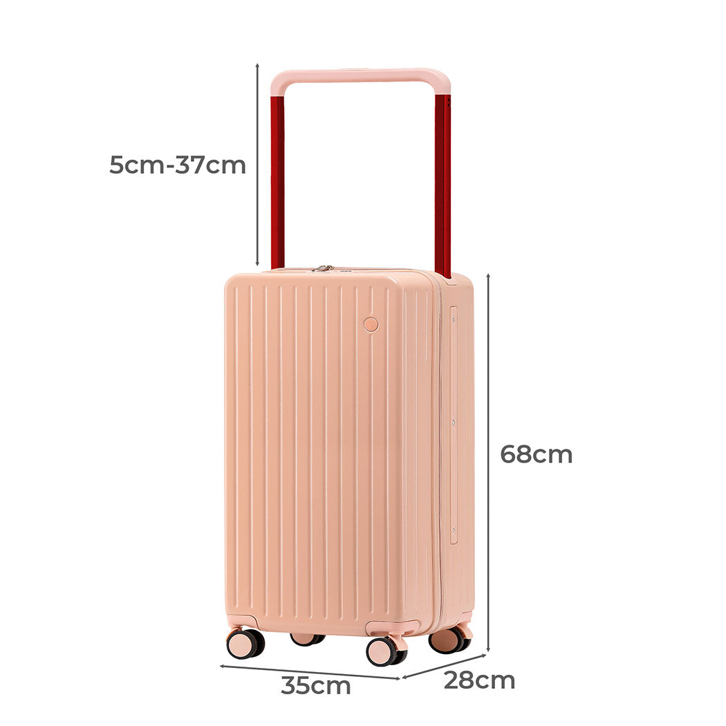 Slimbridge 26" Luggage Wide Handle Hard Case Pink-1954802420731219970