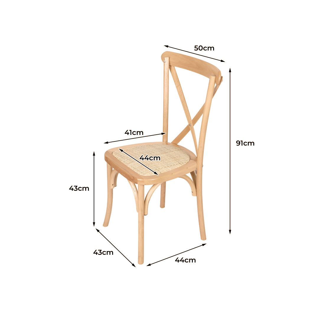 Levede 6X Dining Chairs Cross Back Chair-1973193559771320322