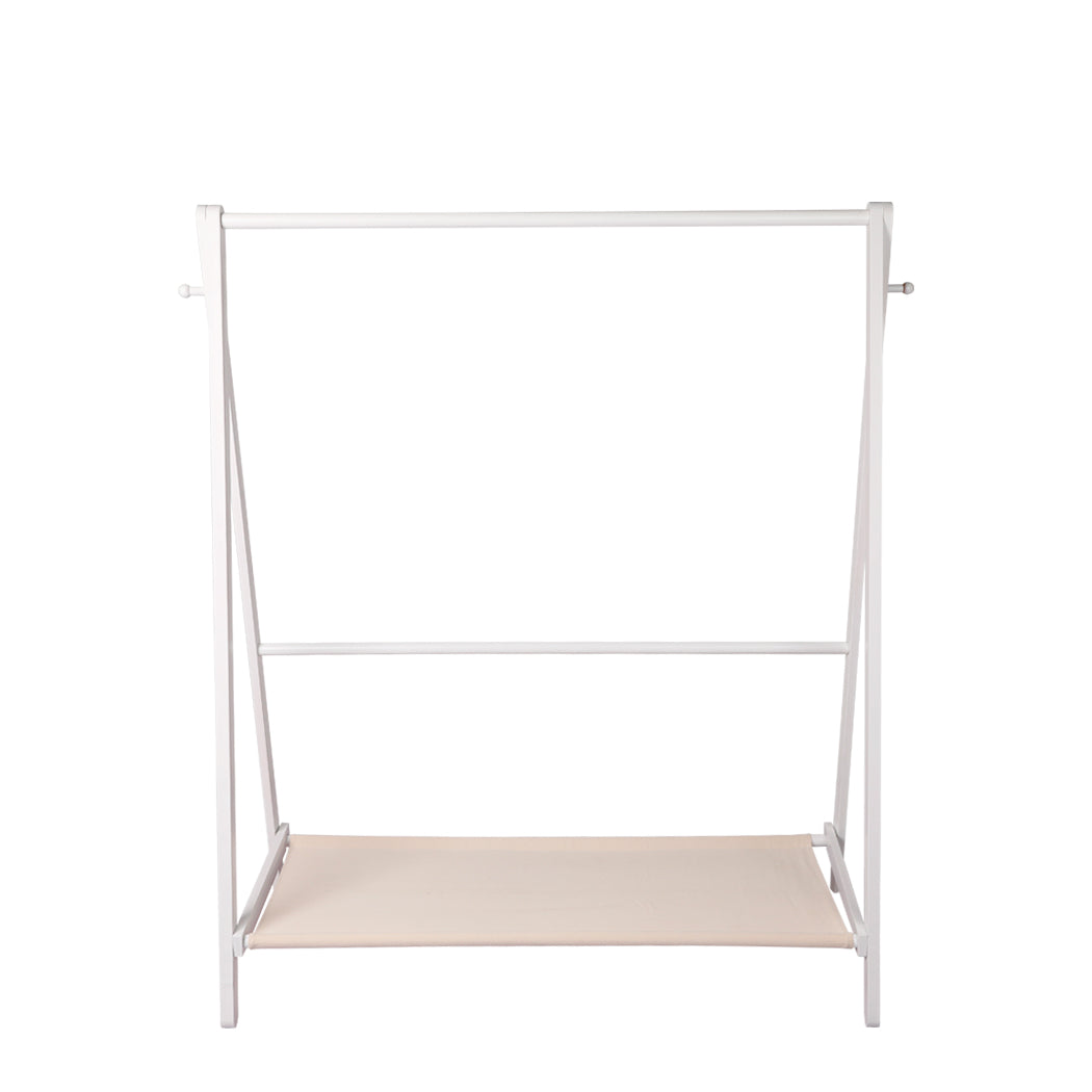 Levede Clothes Rack Wooden Wardrobe White-1954803003496206339