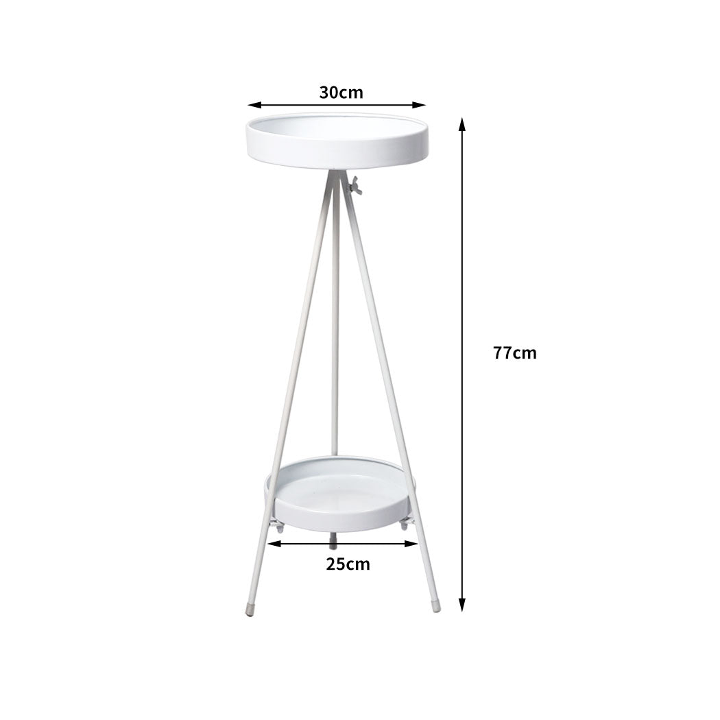 Levede Plant Stand 2 Tiers Outdoor Indoor White Large-1954802668392288258