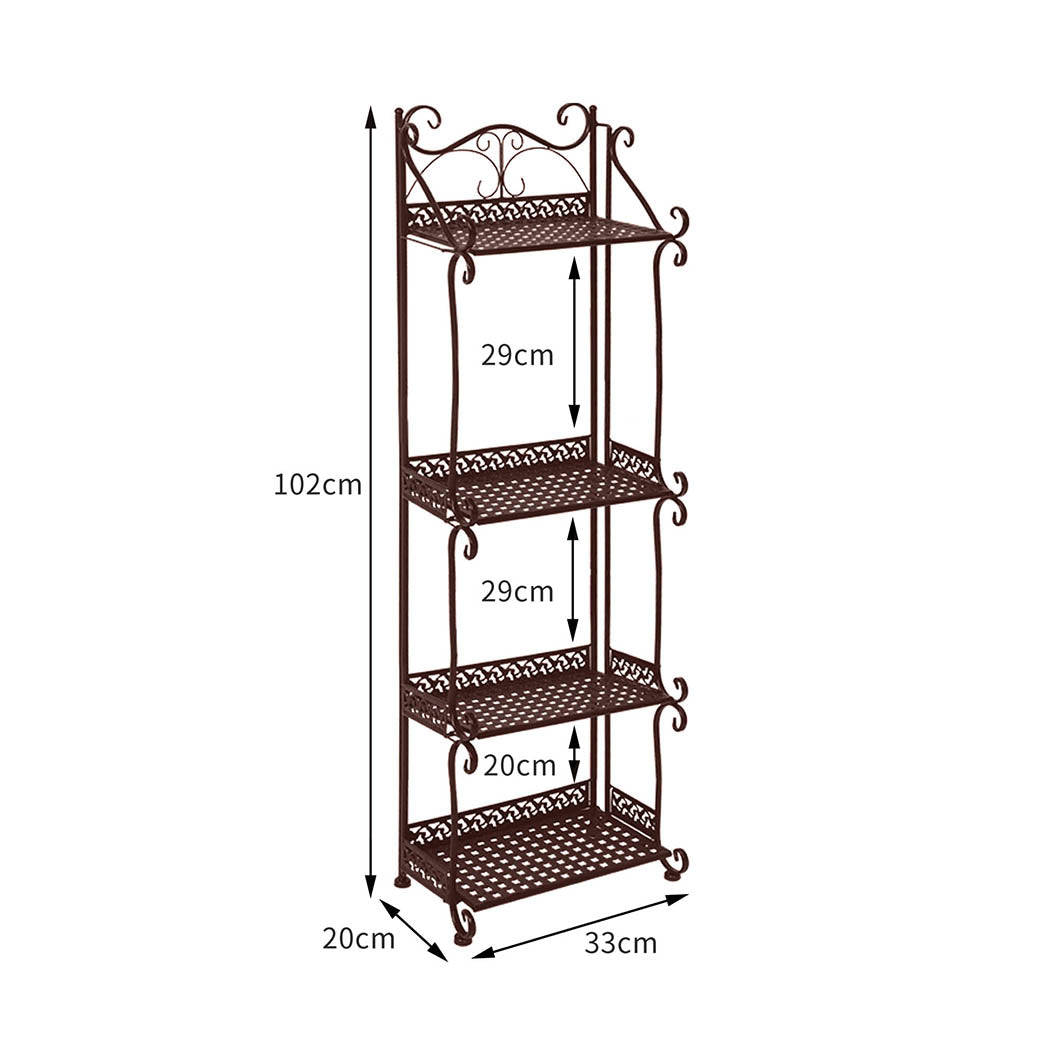 Levede Plant Stand 4 Tiers Outdoor Indoor Bronze-1910112301336367106