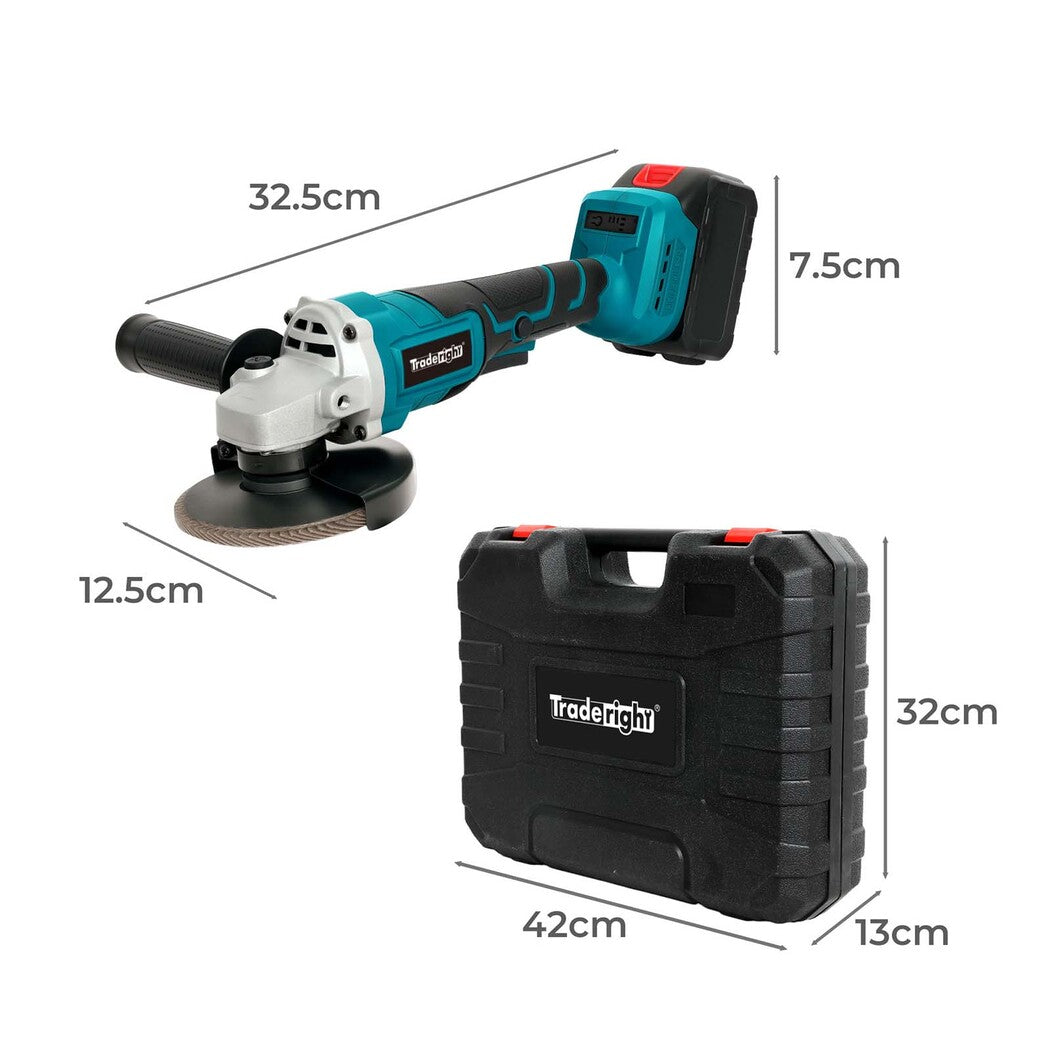 Traderight 21V Cordless Angle Grinder Kit 2 Batteries-1973194186555527169