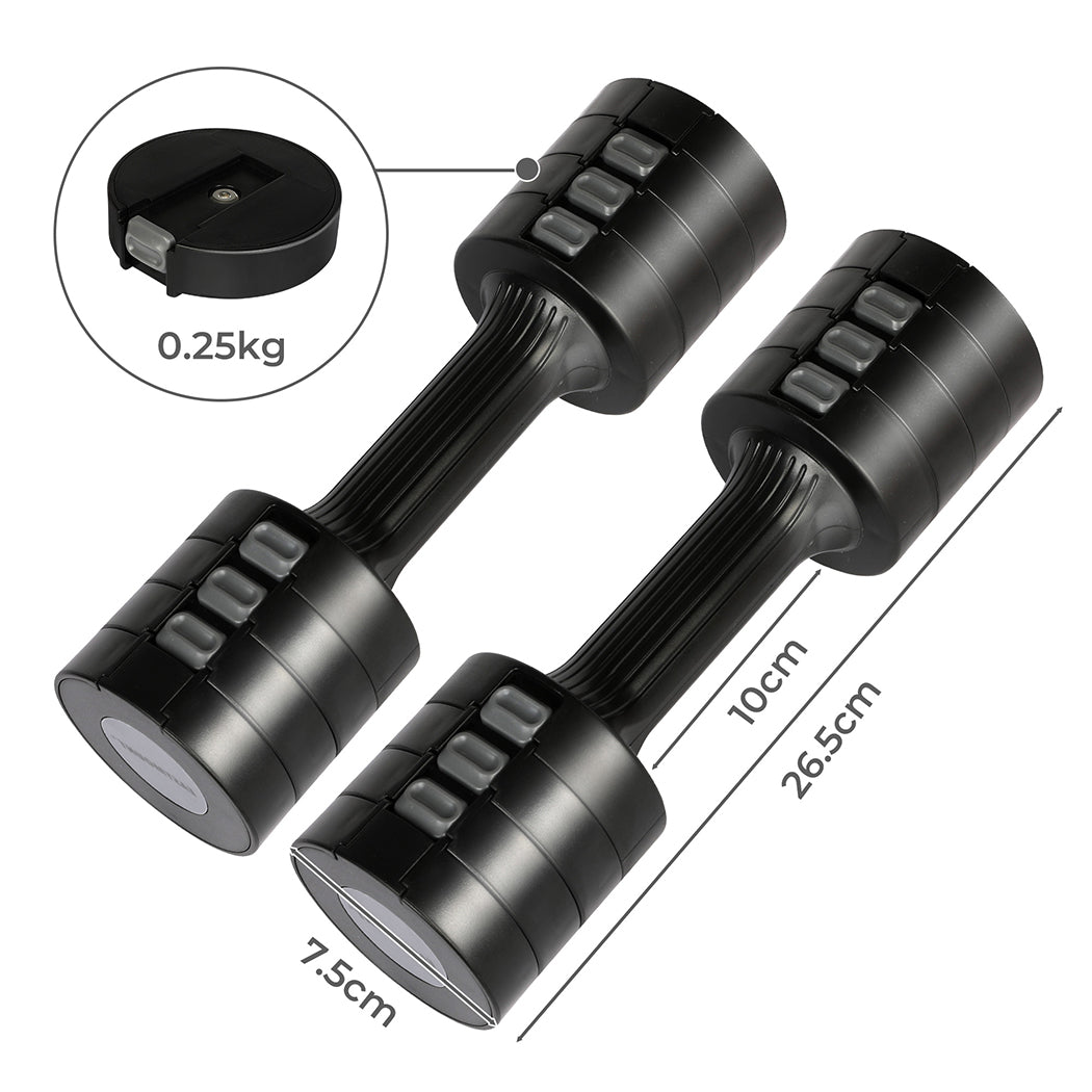 Centra A Pair Of 1KG To 5KG Dumbbells Black-1954802366251405313
