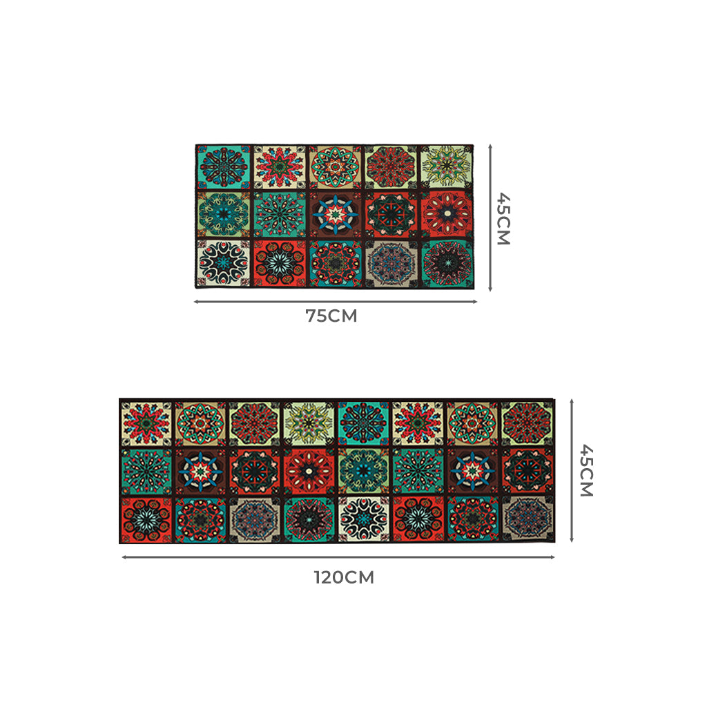 Marlow 2x Kitchen Mat Floor Rugs Area 45x120cm-1910113064695500802