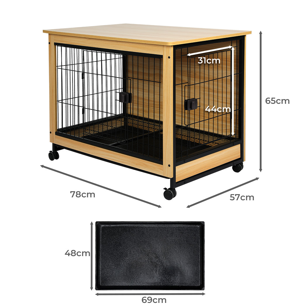 PaWz Wooden Wire Dog Kennel Side End L Large-1954802558304391169