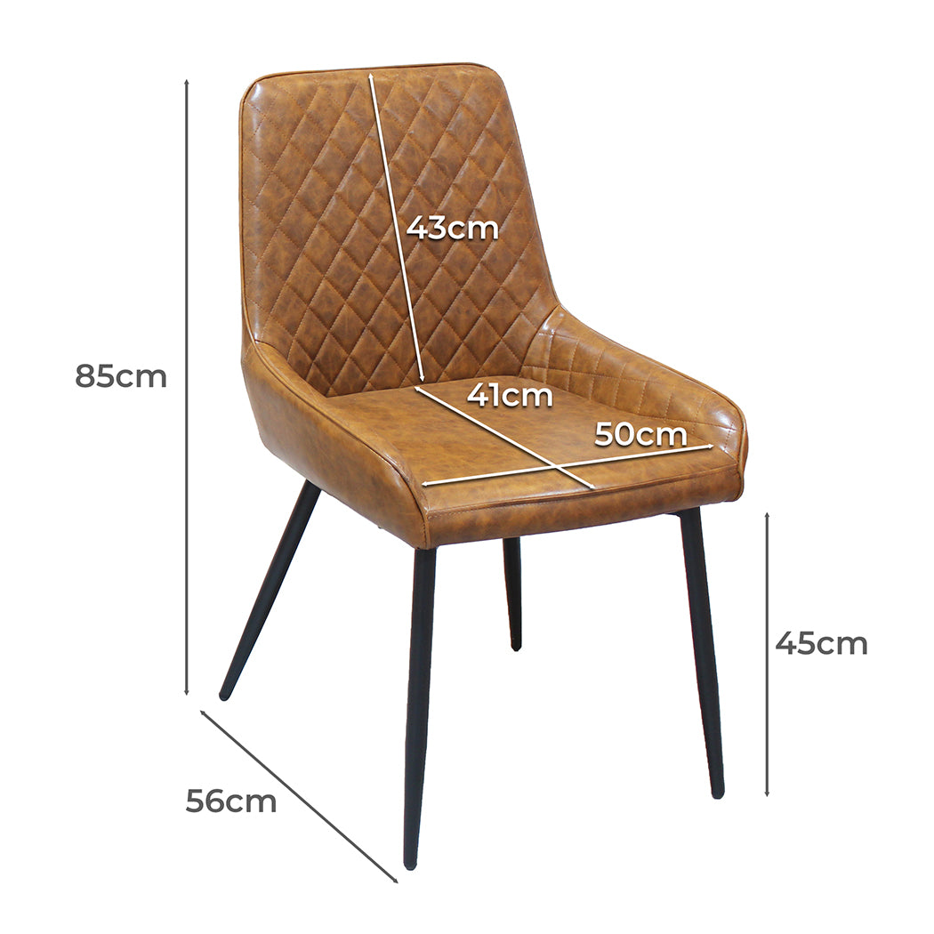 Dining Chairs x 8 Padded Seat PU Faux Leather-1973193569330139138