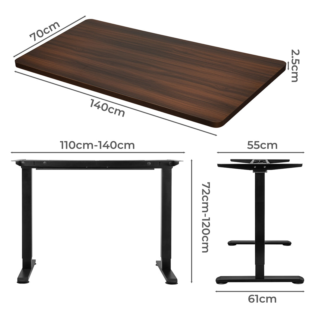 Levede Motorised Standing Desk Adjustable 140cm Walnut 1000x 1MM-1954803019489087489