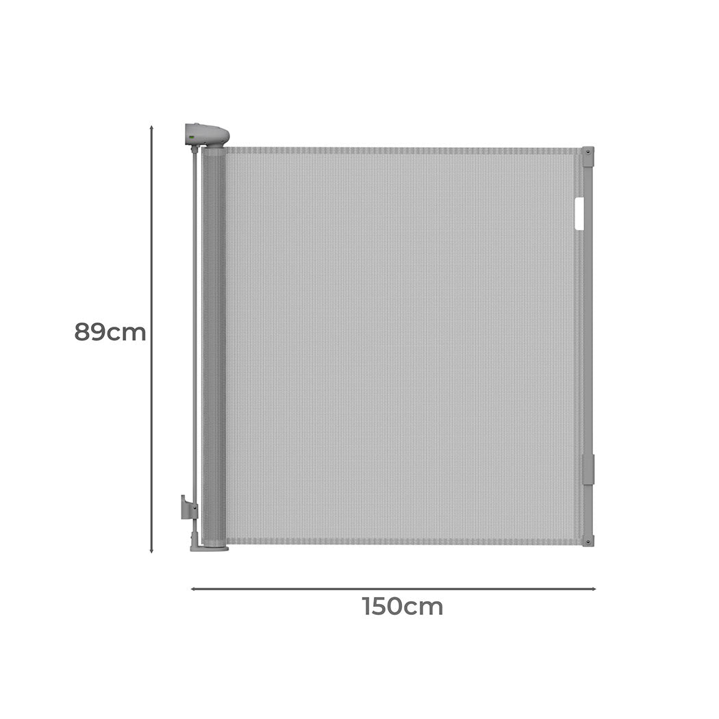 BoPeep Retractable Baby Safety Gates 150cm Grey 150 cm-1954802788848504834