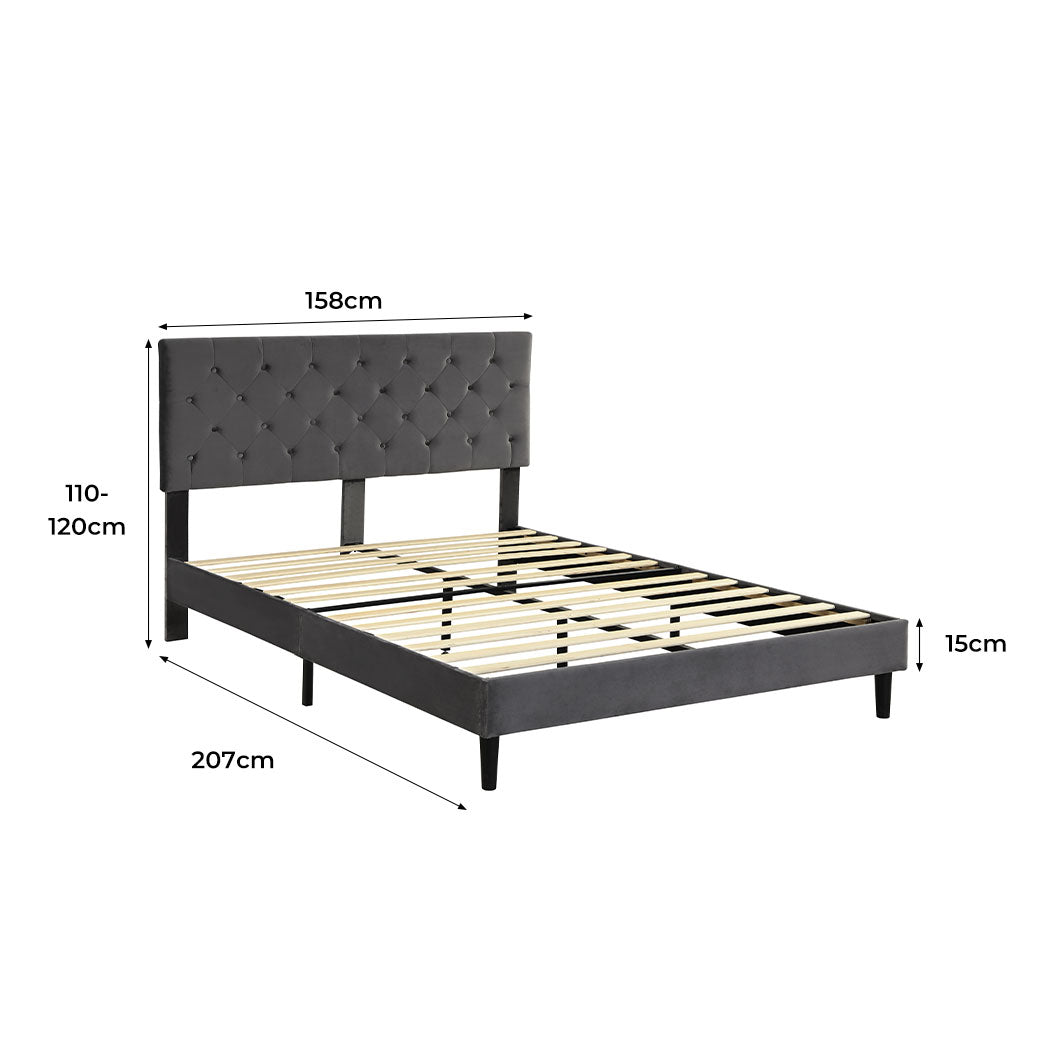 Levede Bed Frame Queen Size Mattress Grey-1954802930586619905