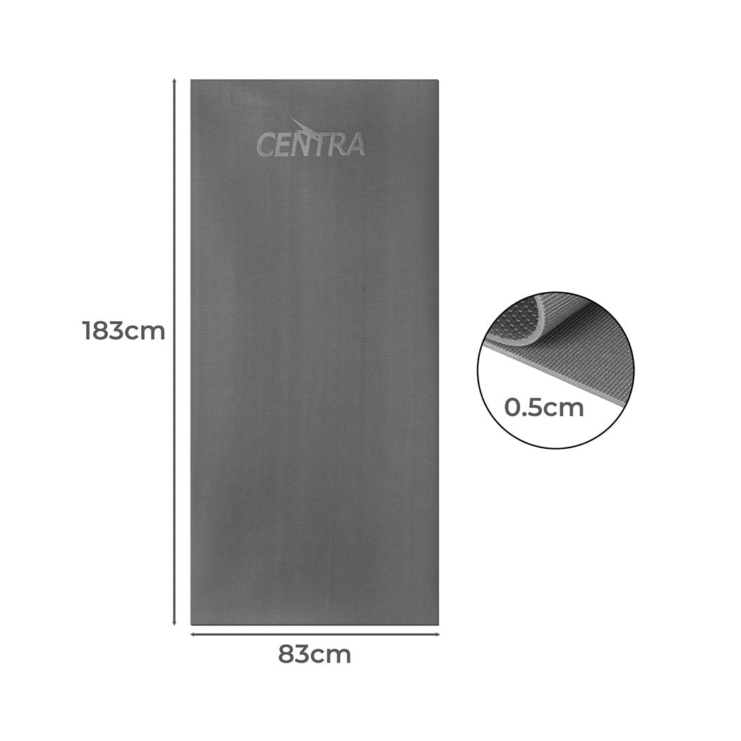 Centra Yoga Mat Non Slip 5mm Exercise Grey-1910112331602464769