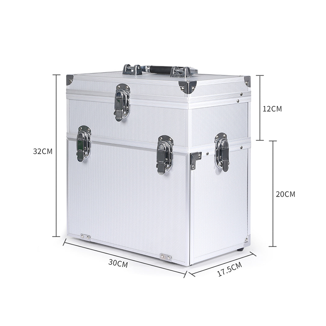 Cosmetic Makeup Case Aluminum Beauty Silver-1910113073637756930