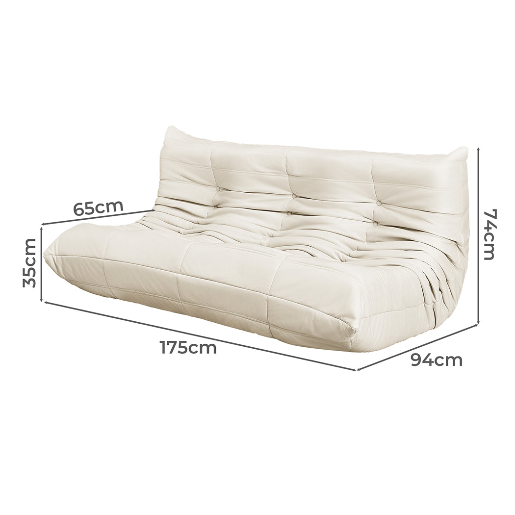 Levede 3 Seaters Floor Sofa Caterpillar Lounge-1954802350560514050