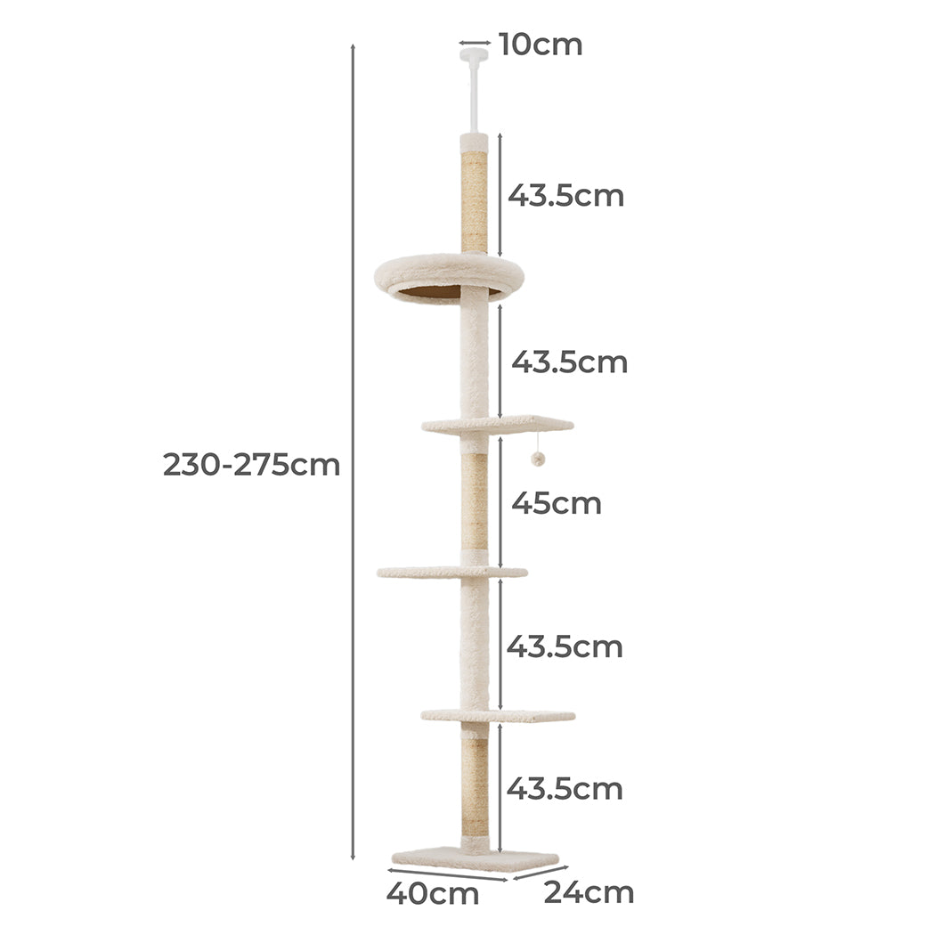 Pawz Cat Tree Tower Scratching Post Scratcher 230-275cm-1954802480449720322