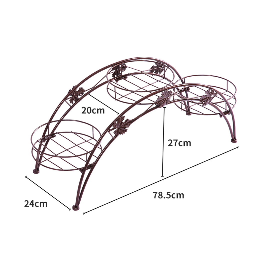 2X Plant Stand Outdoor Indoor Metal Bronze-1954802660351807490