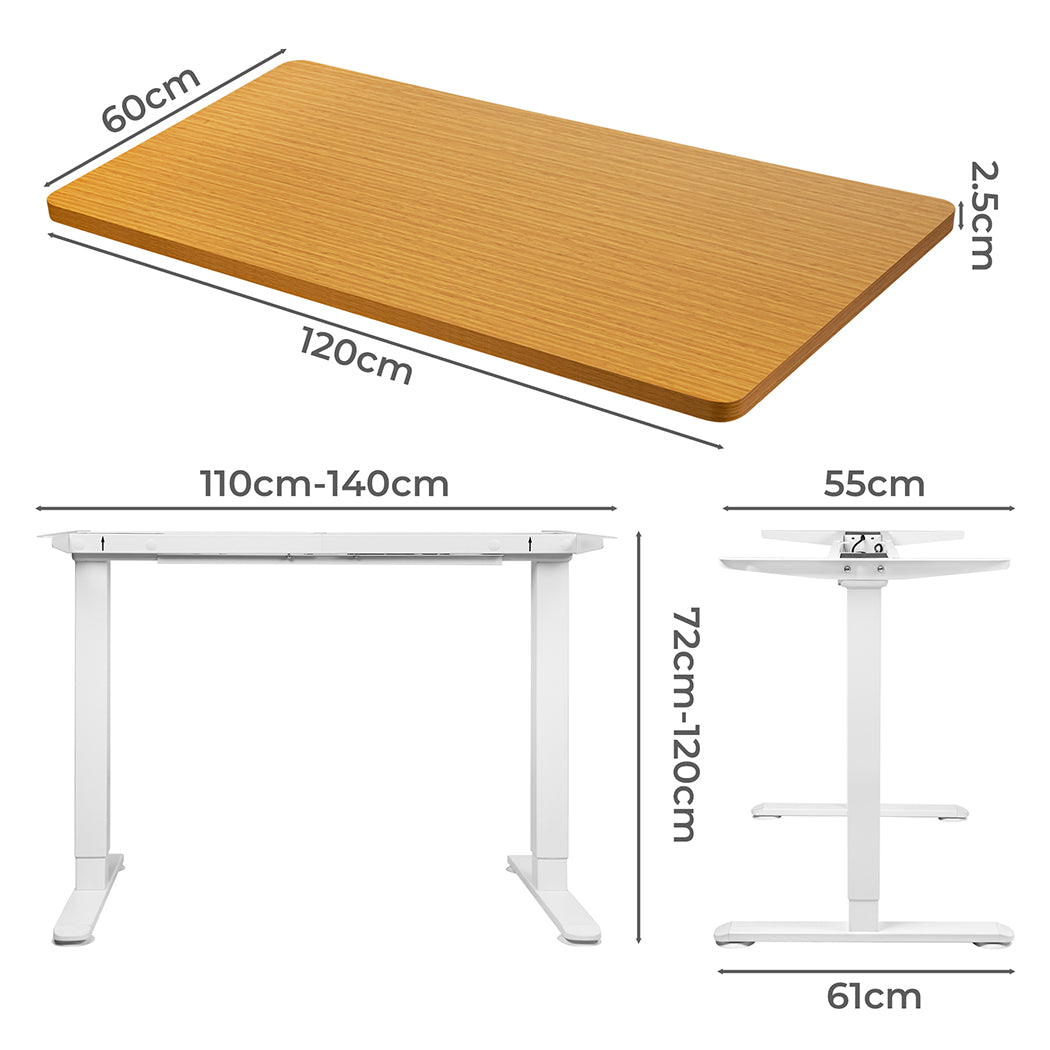 Levede Motorised Standing Desk Adjustable 120cm Natural 800x 1.5MM-1919892940151459842