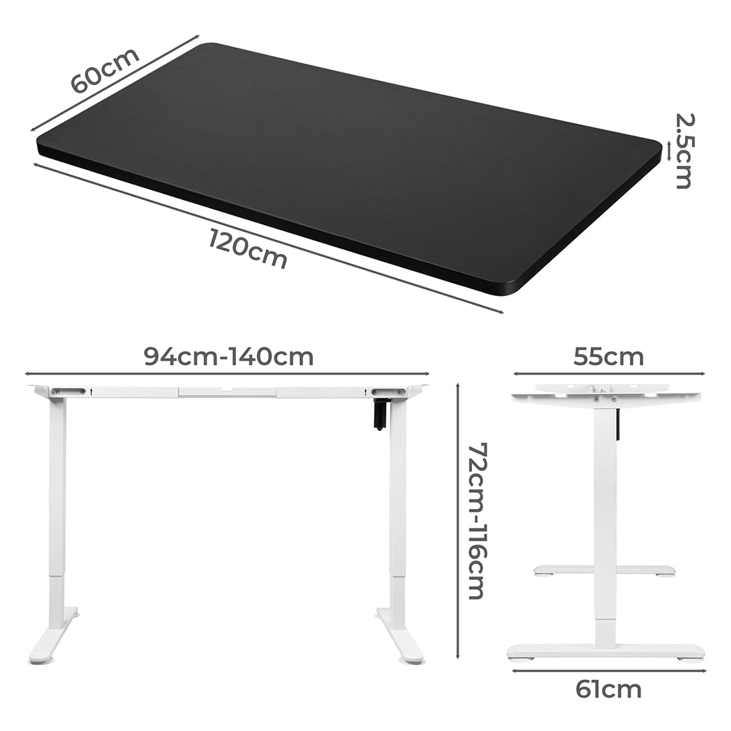 Levede Motorised Standing Desk Height 120cm Black 800x 1.5MM-1954803018243379201