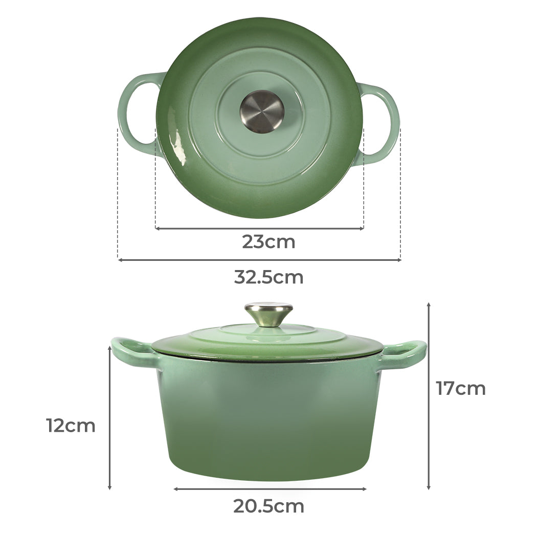 TOQUE 4L Enamel Dutch Oven Pot in Green Colour-1954802795852992513