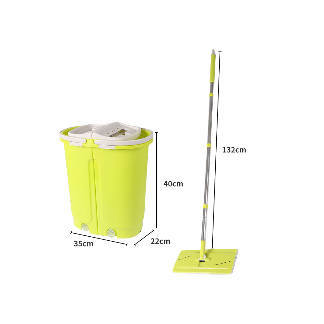 Cleanflo Flat Mop Bucket Set Cleaner Green-1919892884891504642