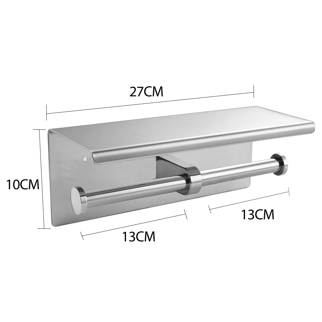 Toilet Paper Holder Double Roll Stainless-1910113085927067649