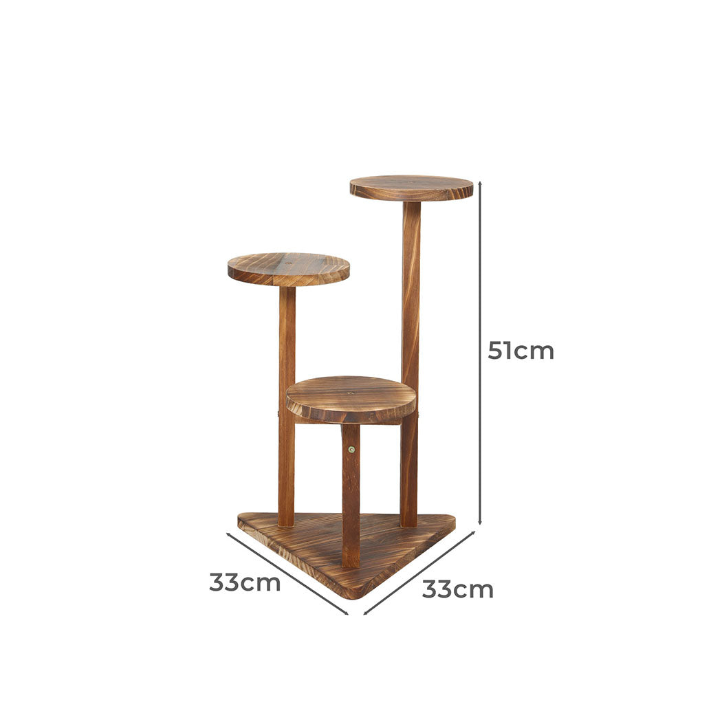 Levede 3-Tier Plant Stand Wood Wooden-1910112310941323266