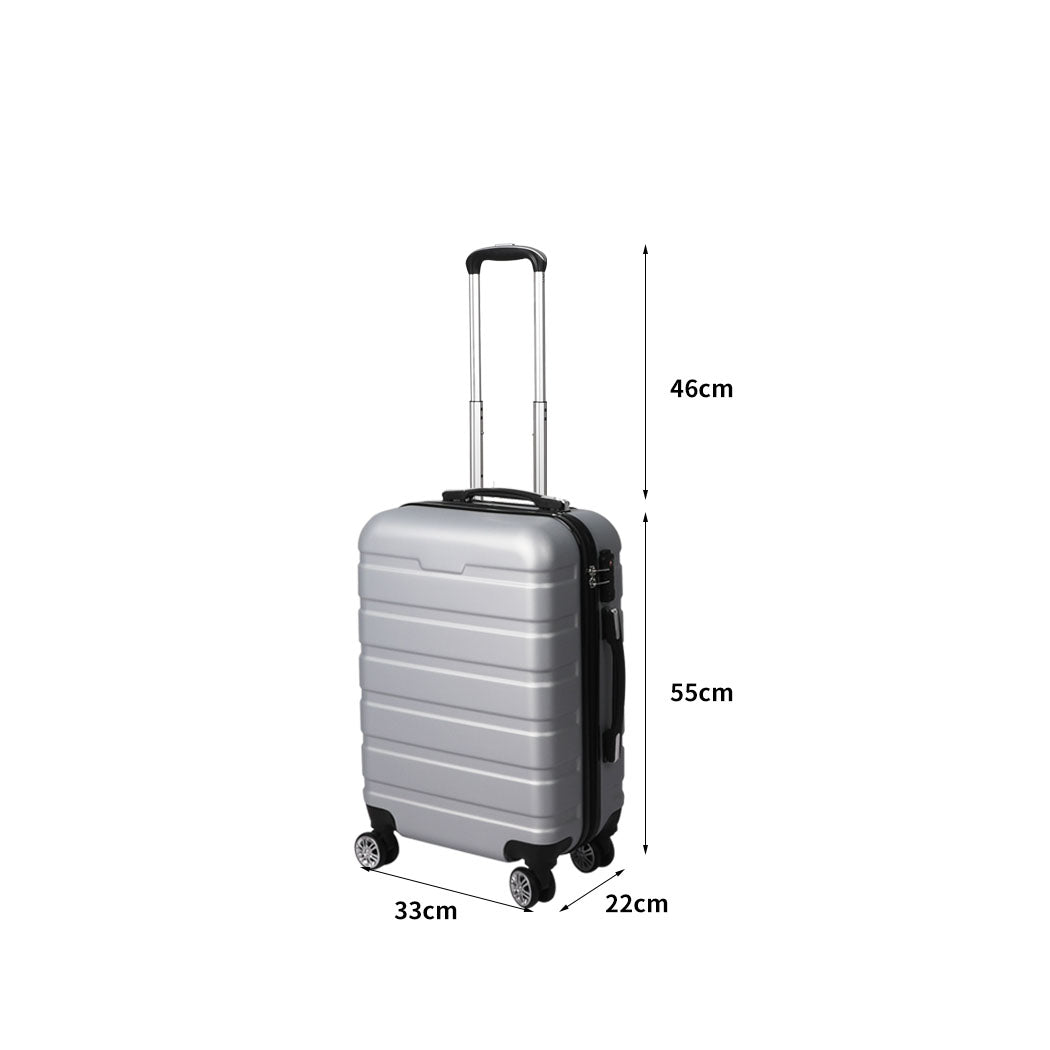 Slimbridge 20" Carry On Luggage Case Silver 20 inch-1910112836454060034