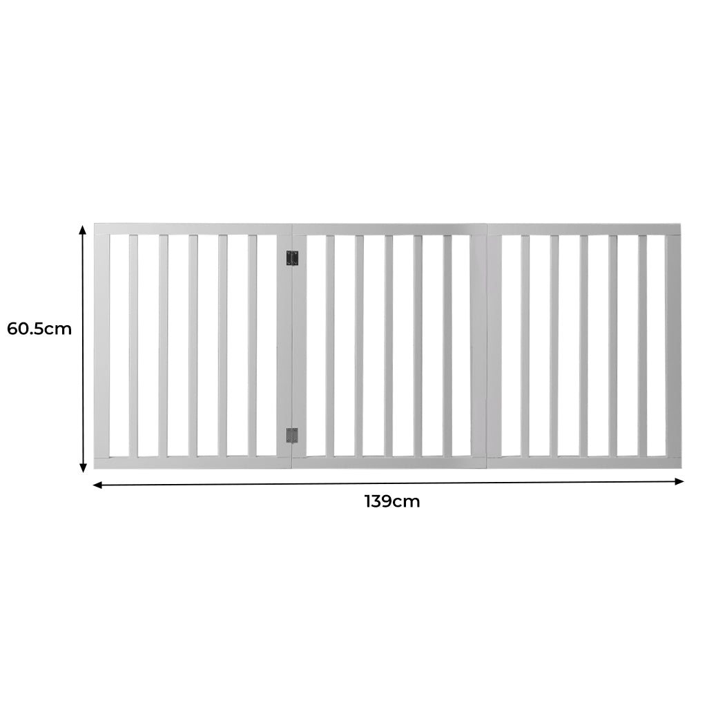 Wooden Pet Gate Dog Fence Retractable White 2000x 3MM-1910112968033570817