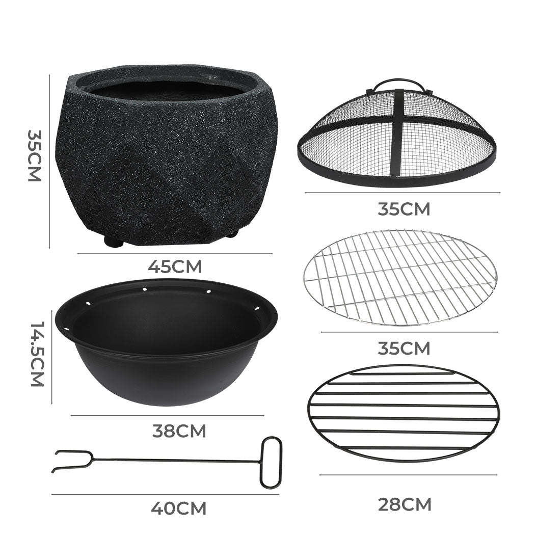 Moyasu Fire Pit BBQ Grill Outdoor Charcoal-1954802707814551554