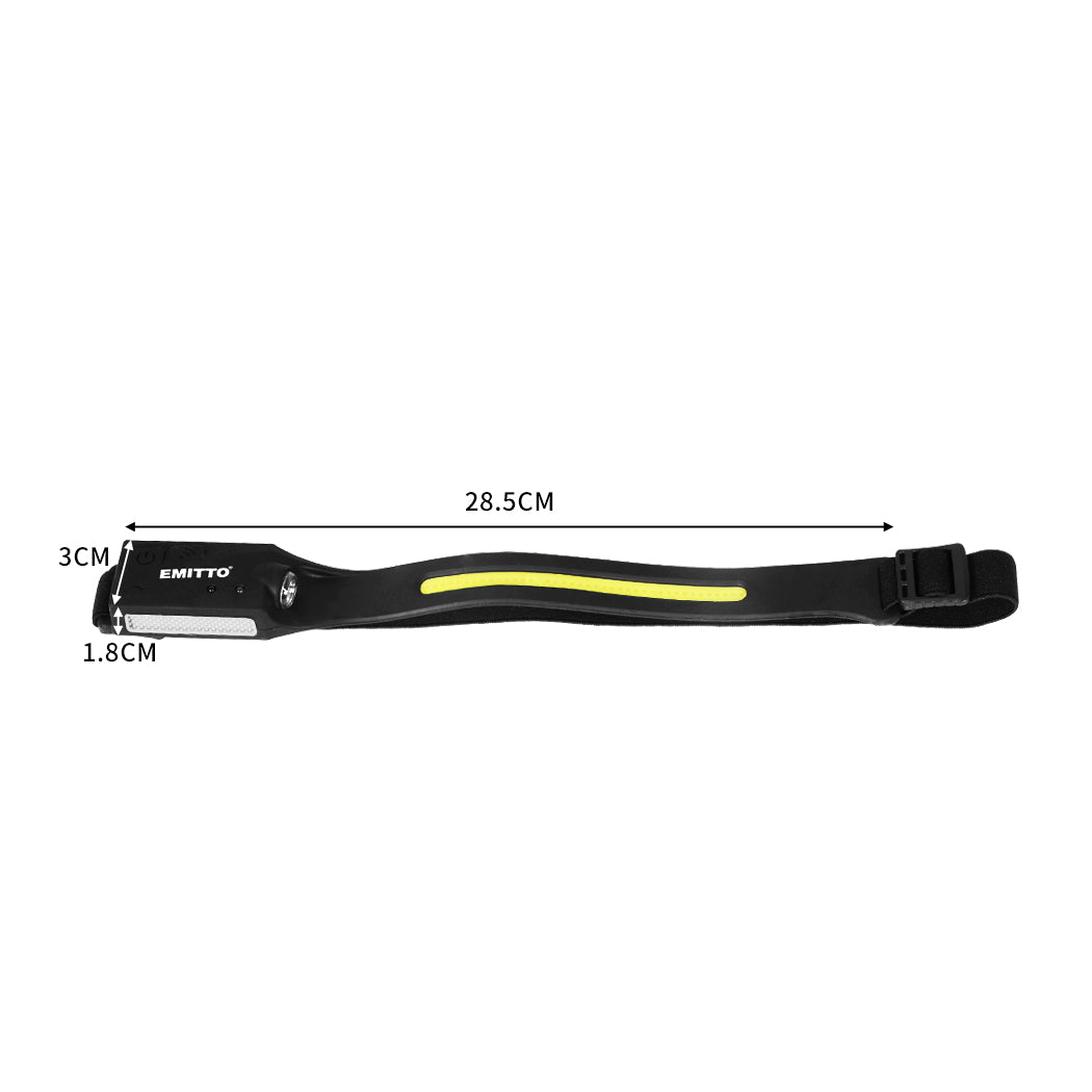 EMITTO COB Headlamp Led Torch Camping Black-1919892862657499138