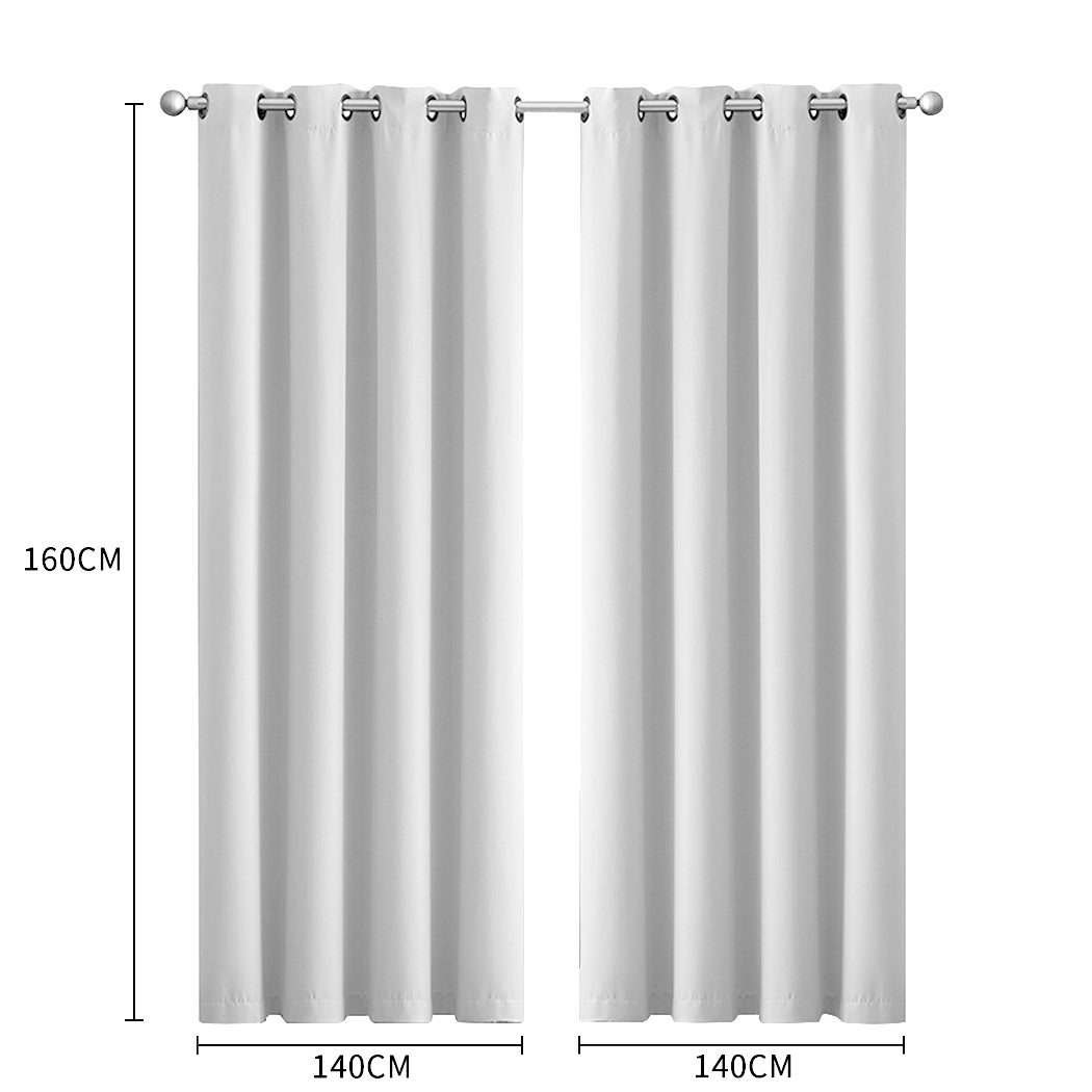 2x Blockout Curtains Panels 3 Layers Grey CD1003-140X230-BK-1910113267704008706