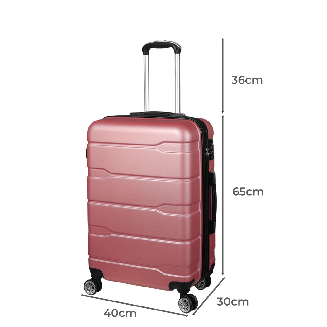 Slimbridge 24" Expandable Luggage Travel Suitcase Trolley Case Hard Rose Gold