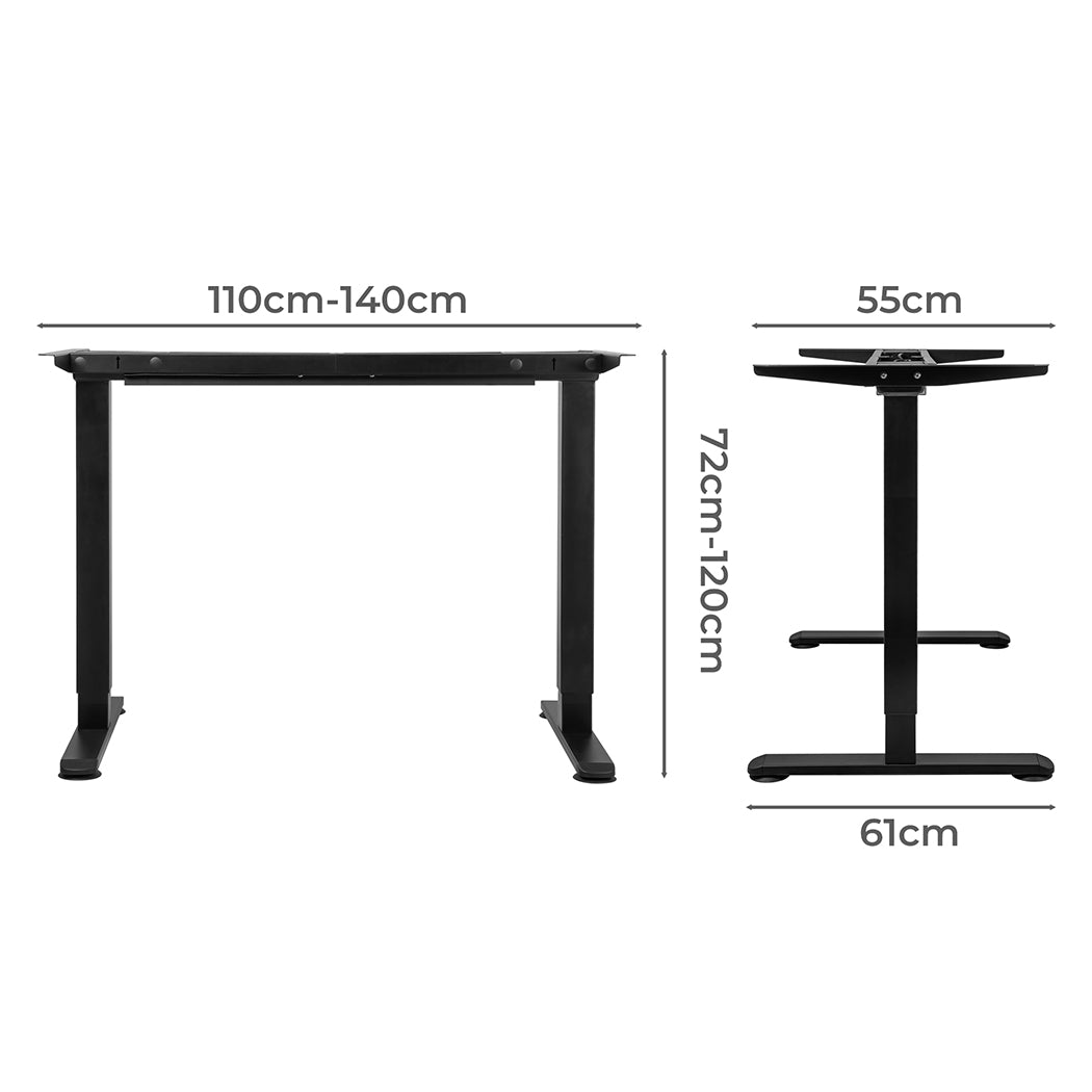 Levede Motorised Standing Desk Frame Black Dual Motor-1954803014481088513