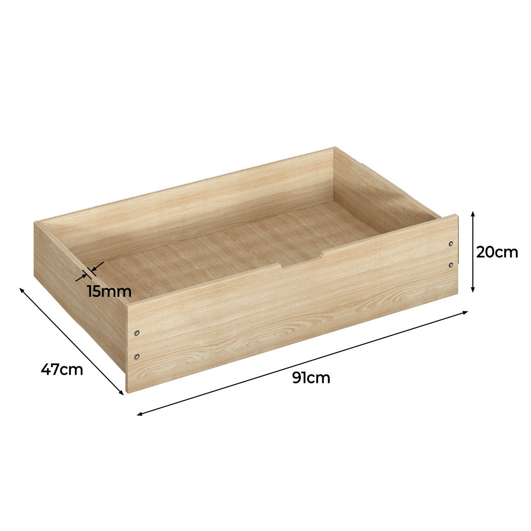 Levede 2x Bed Frame Storage Drawers Nature Natural-1910113206886600706