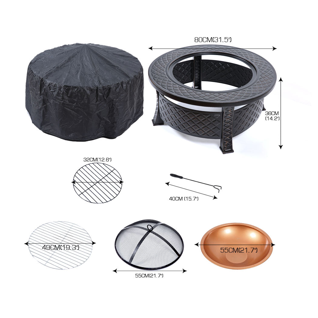 Moyasu 3 IN 1 Fire Pit BBQ Grill Pits-1910112942565756930