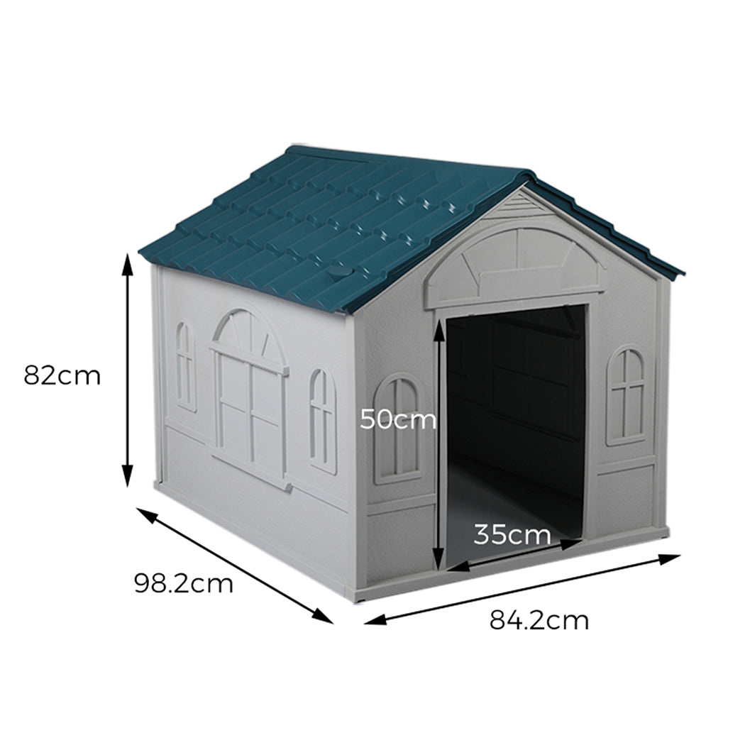 PaWz Dog Kennel Outdoor Indoor Pet Plastic XL Blue-1954802531251130369