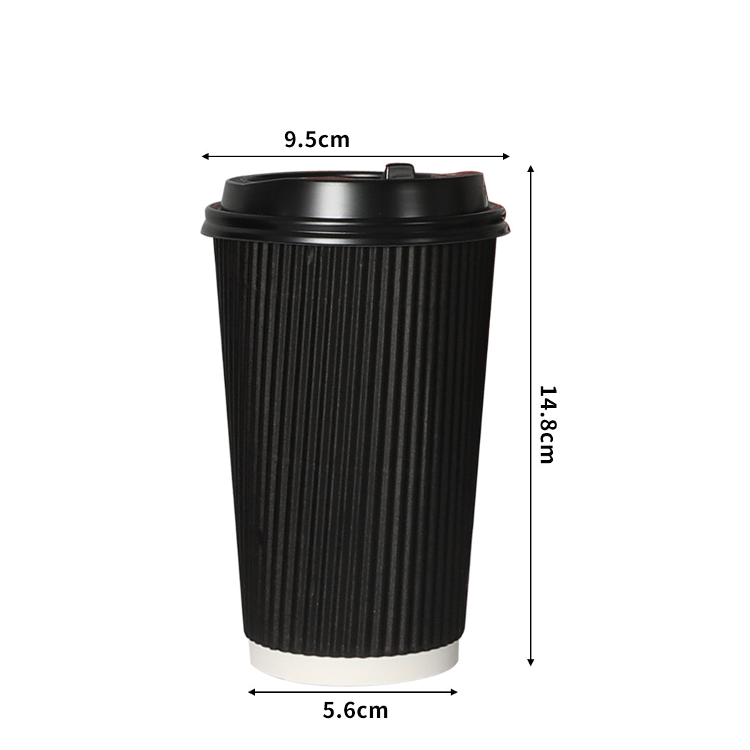 1000 Pcs 16oz Disposable Takeaway Coffee Black-1954802896776335361