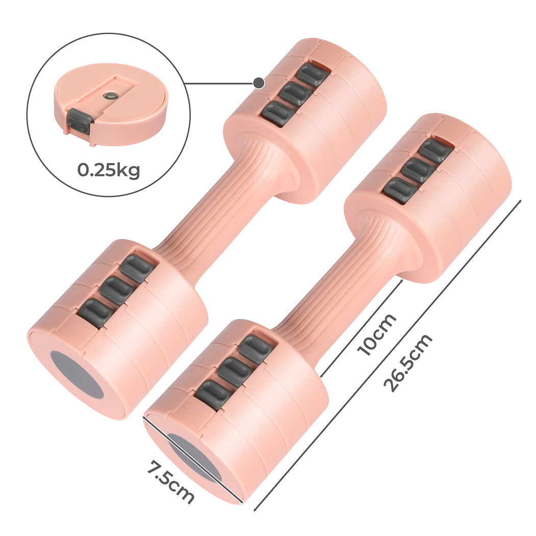 Centra A Pair Of 1KG To 5KG Dumbbells Pink-1954802366448537602