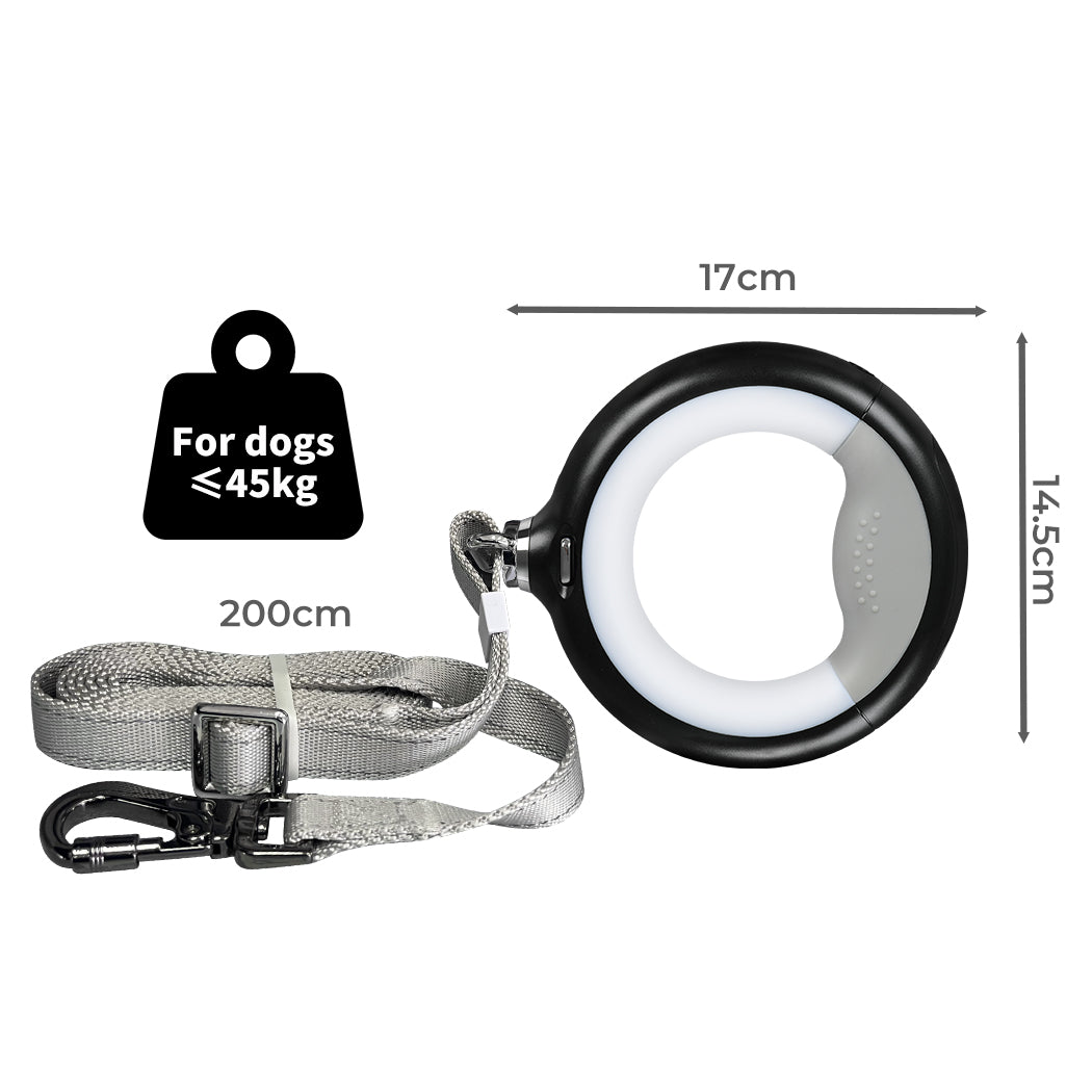 PaWz LED Dog Leash Lead Walking Rope Black-1954802564478406658