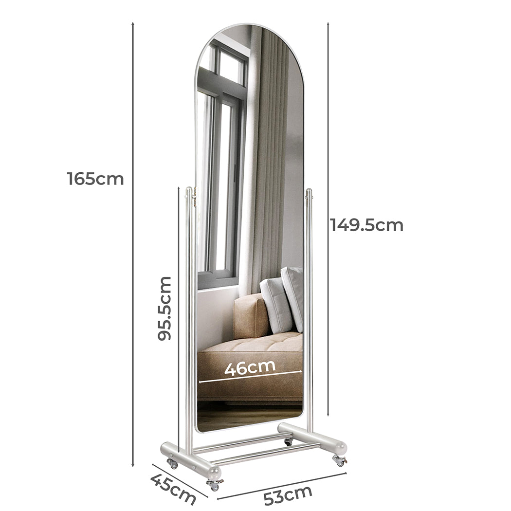 Yezi 165CM Movable Arch Full Length Mirror-1954802411772186625