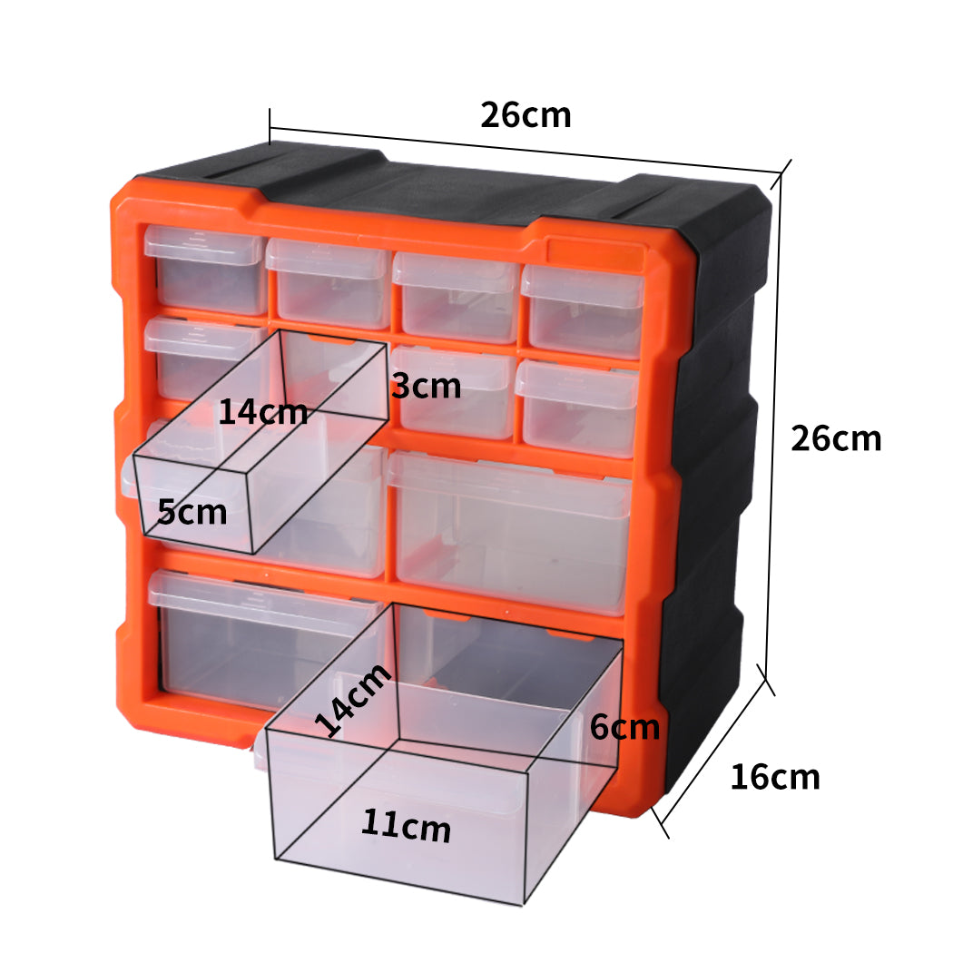 Traderight Tool Storage Cabinet Organiser 12 Drawers-1910113100187701250