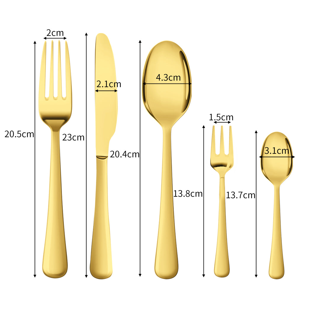 Stainless Steel Cutlery Set Travel Knife Gold-1910113167342702593