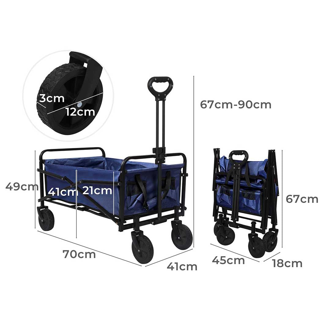 Lambu Garden Trolley Cart Foldable Picnic Blue-1910112310626750466