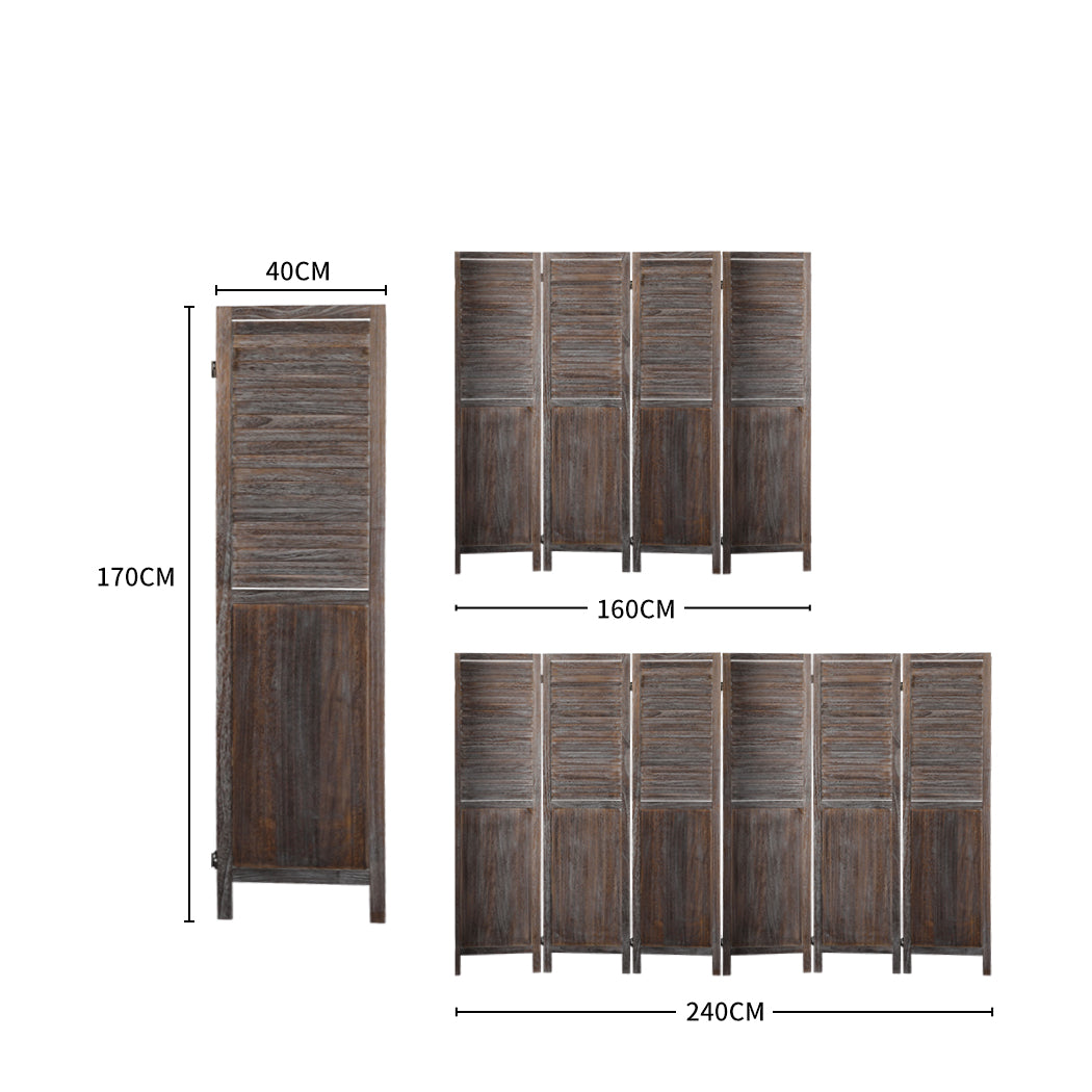 Levede 4 Panel Room Divider Folding Brown-1910112321494192130