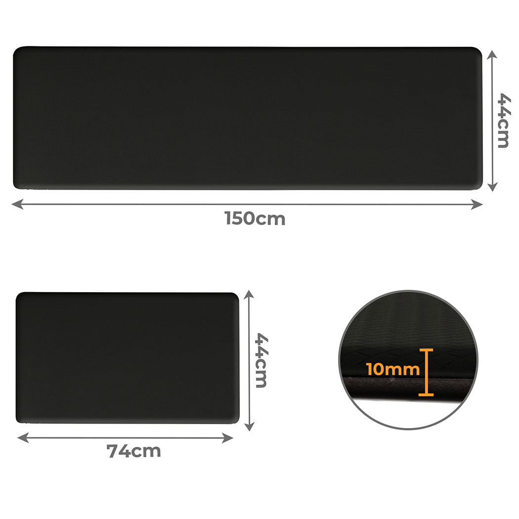 Marlow Kitchen Rug 2PCS Non Slip Anti Fatigue Mat Black-1910112283128893441