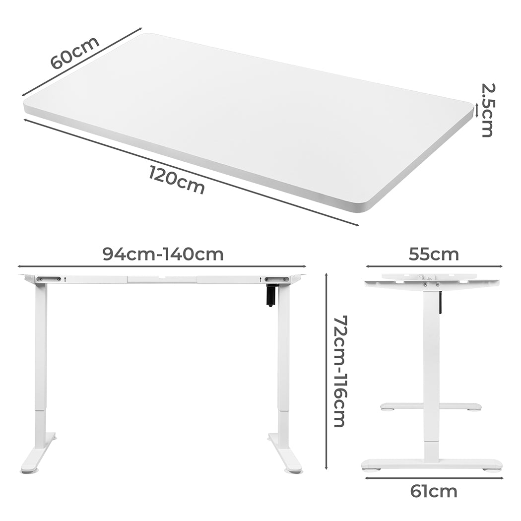 Levede Motorised Standing Desk Height 120cm White 800x 1.5MM-1954803018868330497