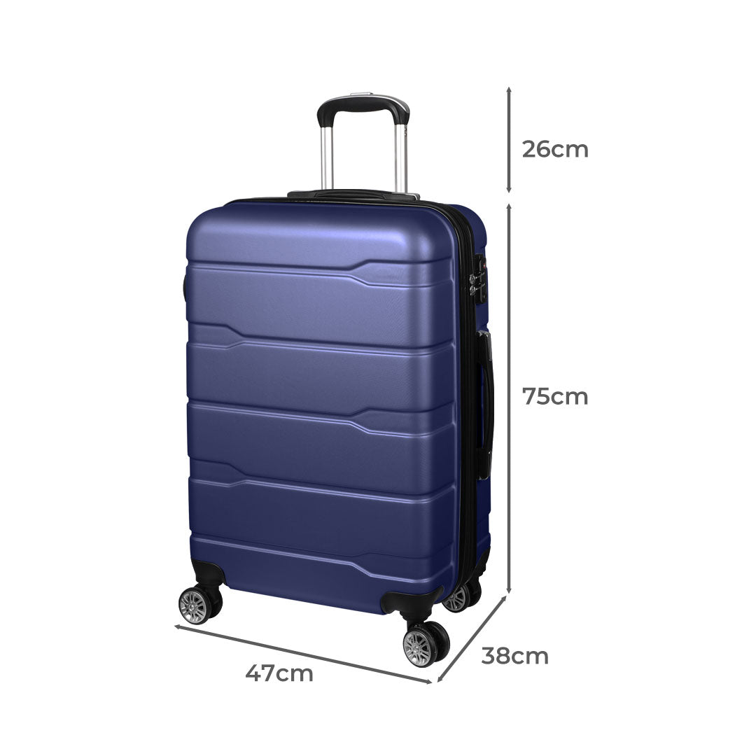 Slimbridge 28" Expandable Luggage Travel Suitcase Trolley Case Hard Set Navy