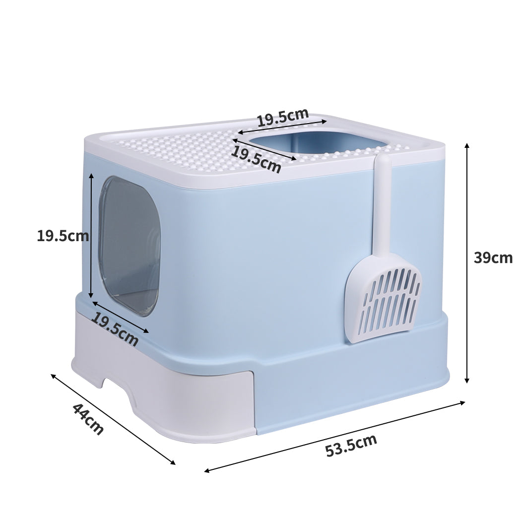 PaWz Cat Litter Box Fully Enclosed Kitty Blue-1954802511995080705