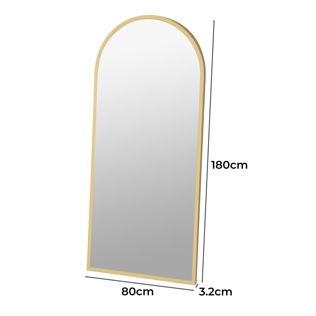 Yezi Floor Mirror Full Length Mirrors 1.8M Gold White-1910112986618531841