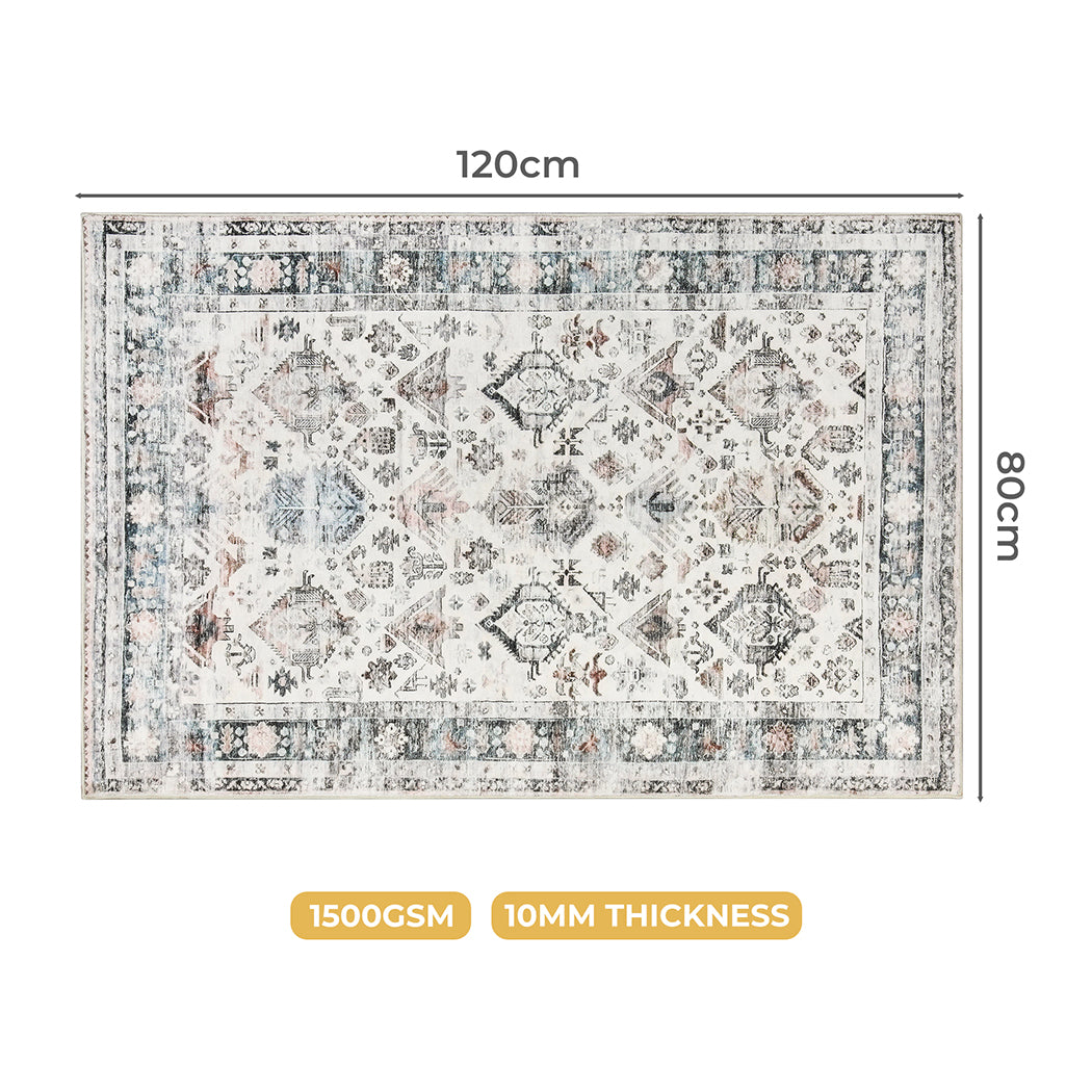 Marlow  Floor Rug Vintage Short Pile Washable Carpet Soft Plush Non Slip 80X120-1954802389546569729