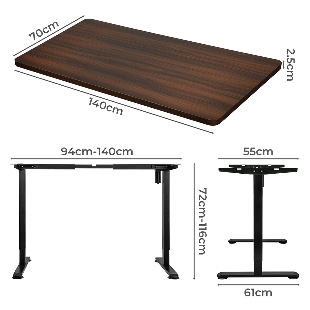 Levede Motorised Standing Desk Adjustable 140cm Walnut 1000x 1MM-1954803021129060353