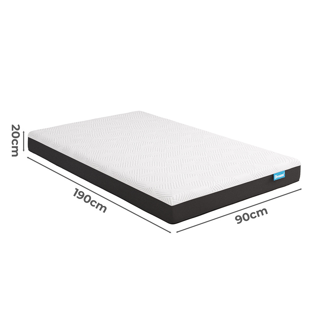 Dreamz Mattress Gel Memory Breathable Single-1919892811851894786